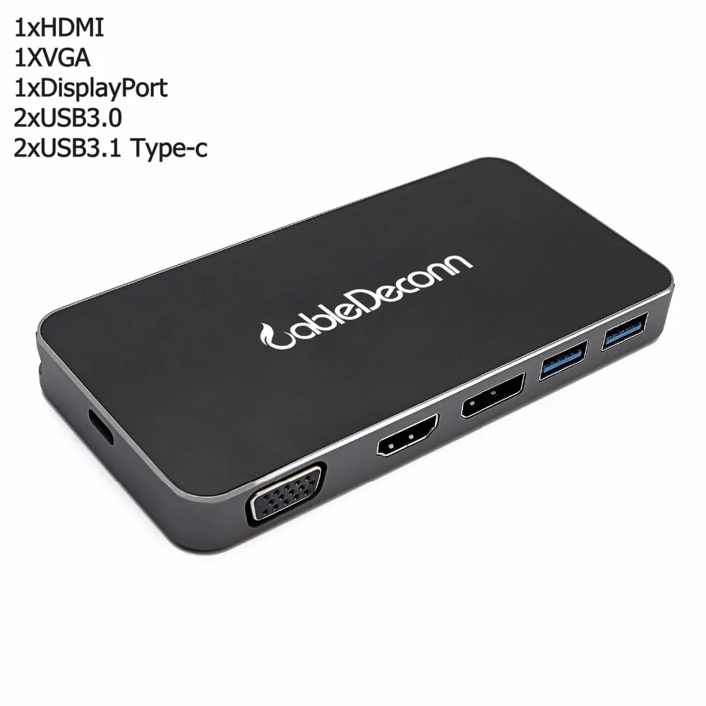 USB C HUB usb3.1 type-c dock to hdmi vga displayport  DP adapter converter for Macbook pro 2017  2016 dell xps 