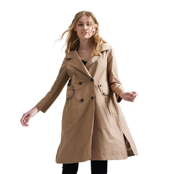 

Popular brand 2020 spring and autumn women's fashion casual long double-breasted large size windbreaker