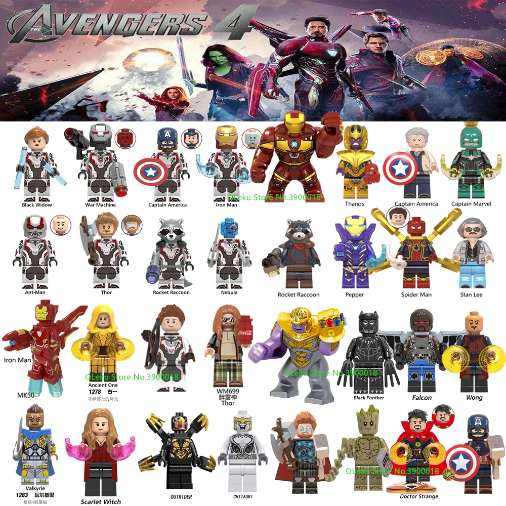 Pаспродажа 32 шт. Marvel Мстители бесконечные войны эндшпиль машина танос Железный человек паук Черная Вдова Набор строительных блоков игрушки для детей