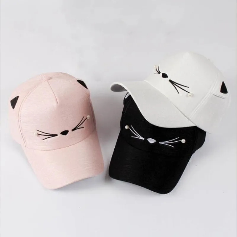 Seioum الربيع أزياء العلامة التجارية الشارع تعديل جميل التطريز قبعة آذان القط snapback قبعة صبي فتاة لؤلؤة البيسبول كاب Seioum الربيع أزياء العلامة التجارية الشارع تعديل جميل التطريز قبعة آذان القط snapback قبعة صبي فتاة لؤلؤة البيسبول كاب