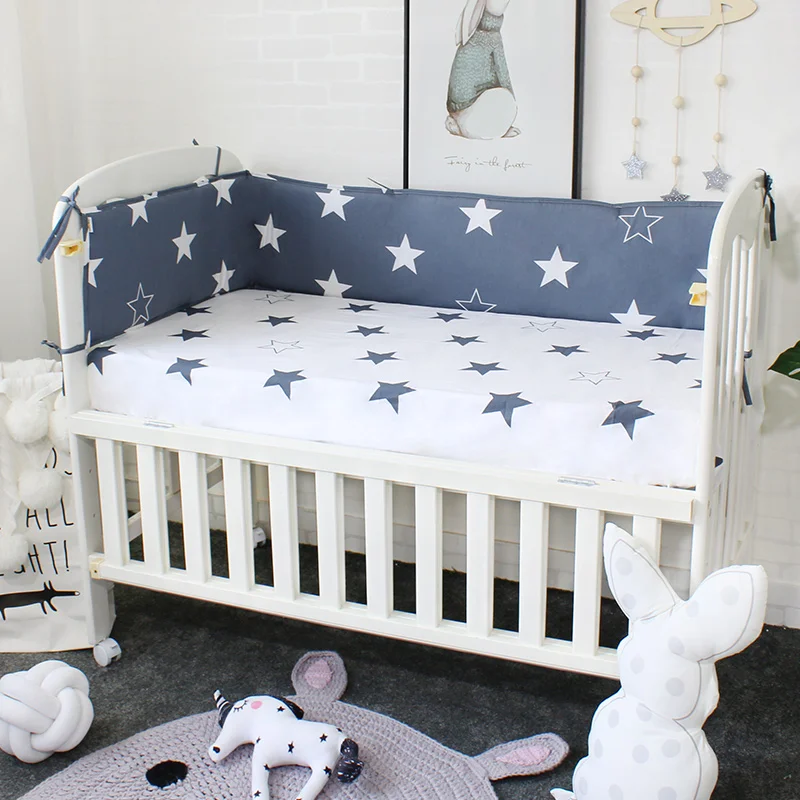 Breathable Cotton Linen Baby Crib Bumpers For Newborn Infant Cot Protector Crotch To The Cot 200cm Length Breathable Cotton Linen Baby Crib Bumpers For Newborn Infant Cot Protector Crotch To The Cot 200cm Length