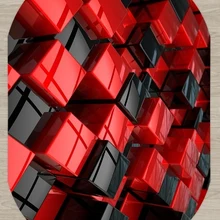 Черный и красный кубики коробки абстрактный Декор 3d узор печать Нескользящая микрофибра гостиная современный Овальный моющийся коврик ковер
