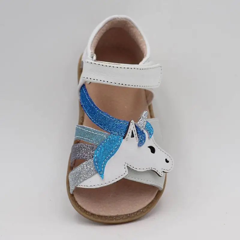TipsieToes Top Brand Unicorns Soft Leather In Summer New Girls Children Barefoot Shoes Kids Sandals