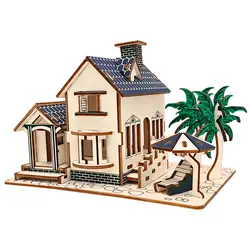 Пляжный домик Деревянный 3D diy модель комплект игрушки для детей взрослых kwietnik rc модель modelismo для моделирования modelbouw arquitetura