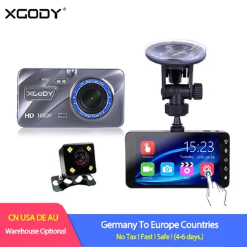 

XGODY 4" IPS Car DVR Dash Cam Touch Screen HD 1080P Camera Dual Lens with Rear View Camera Video Recorder Camcorder A10