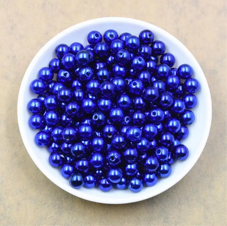 19 цветов, 8 мм, около 1800 шт., круглые жемчужные бусины, имитация пластика, для рукоделия, рукоделия, аксессуары - Цвет: Royal Blue