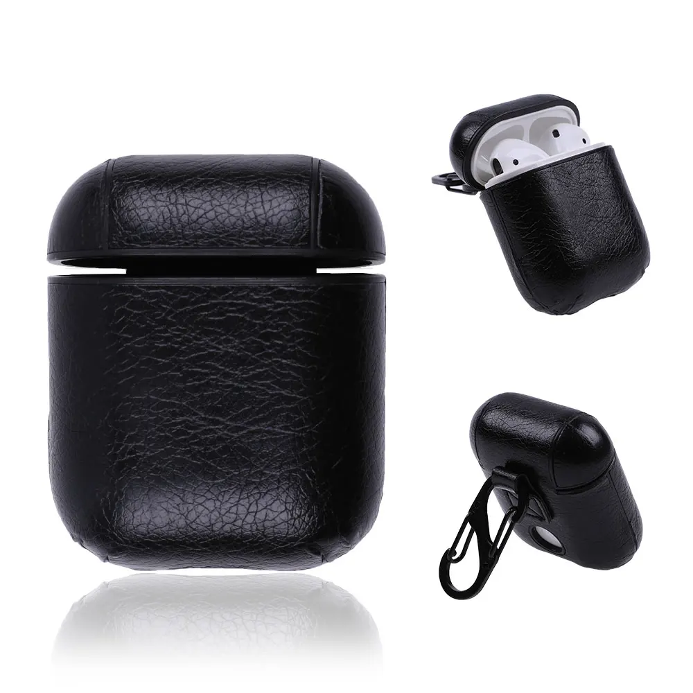 

Retro Leather Bag Cover Case Bluetooth Earphone Cases with Carabiner for AirPods Protection Against Scratches Bumps And Drops