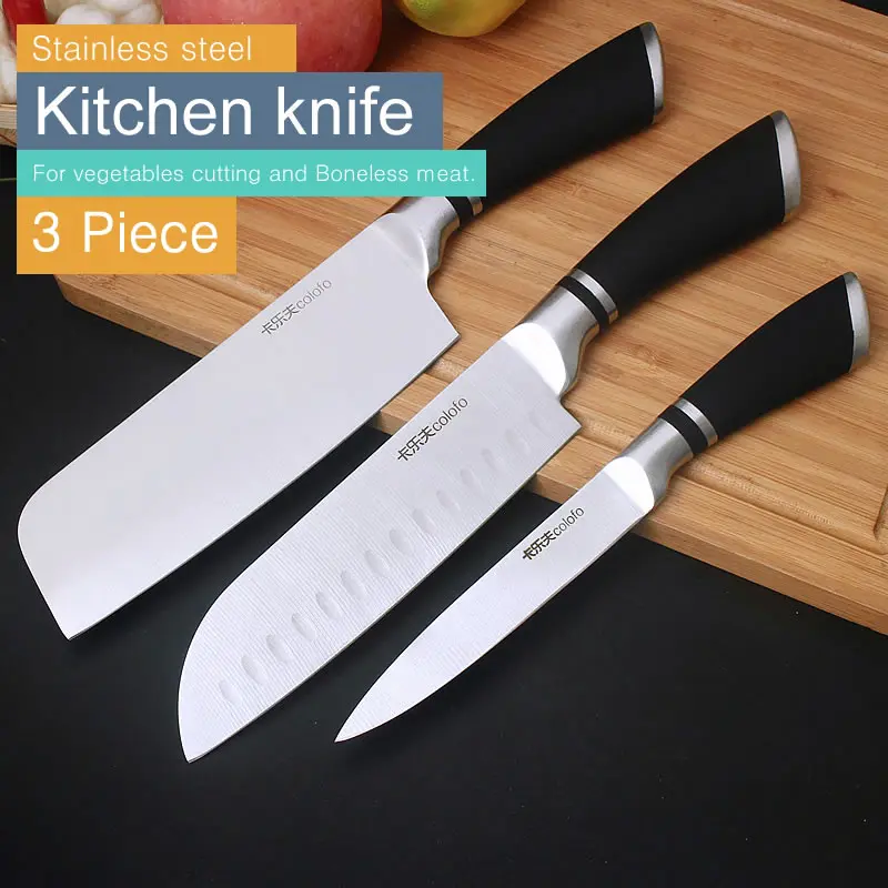 Free shipping Kitchen Knives set 3piece Stainless steel Slicing Knife