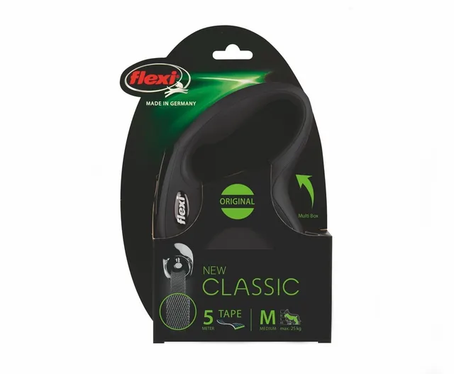 Поводок-рулетка для собак Flexi New Classic M (до 25 кг, 5 метров, Лента)