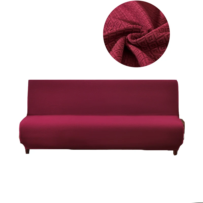 Universal Solid Color Elastic Knitted Fabric Red Wine Sofa Bed Covers