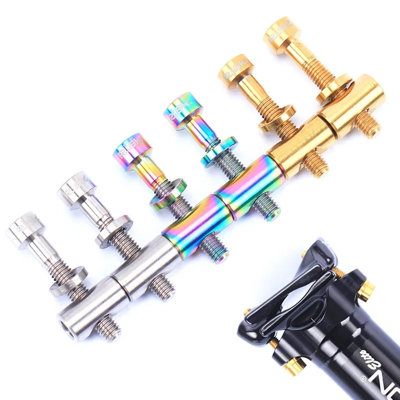

RISK 2x Bike Seat Post Fixed Bolts Titanium Alloy M5*30/40mm MTB Mountain Road Folding Bike Bicycle Saddle Fixed Screw Colorful