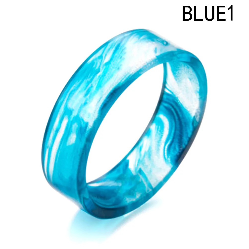 

4 Colors ! New Purple/Blue/Red Ink Pattern Blood Drops Ring For Women Men Romantic Resin Rings Jewelry Wedding Band 6mm