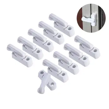 

10pcs Window Lock Extra Security UPVC Window Lock Plastic UPVC Windows Door Sash Jammers Extra Security Lock