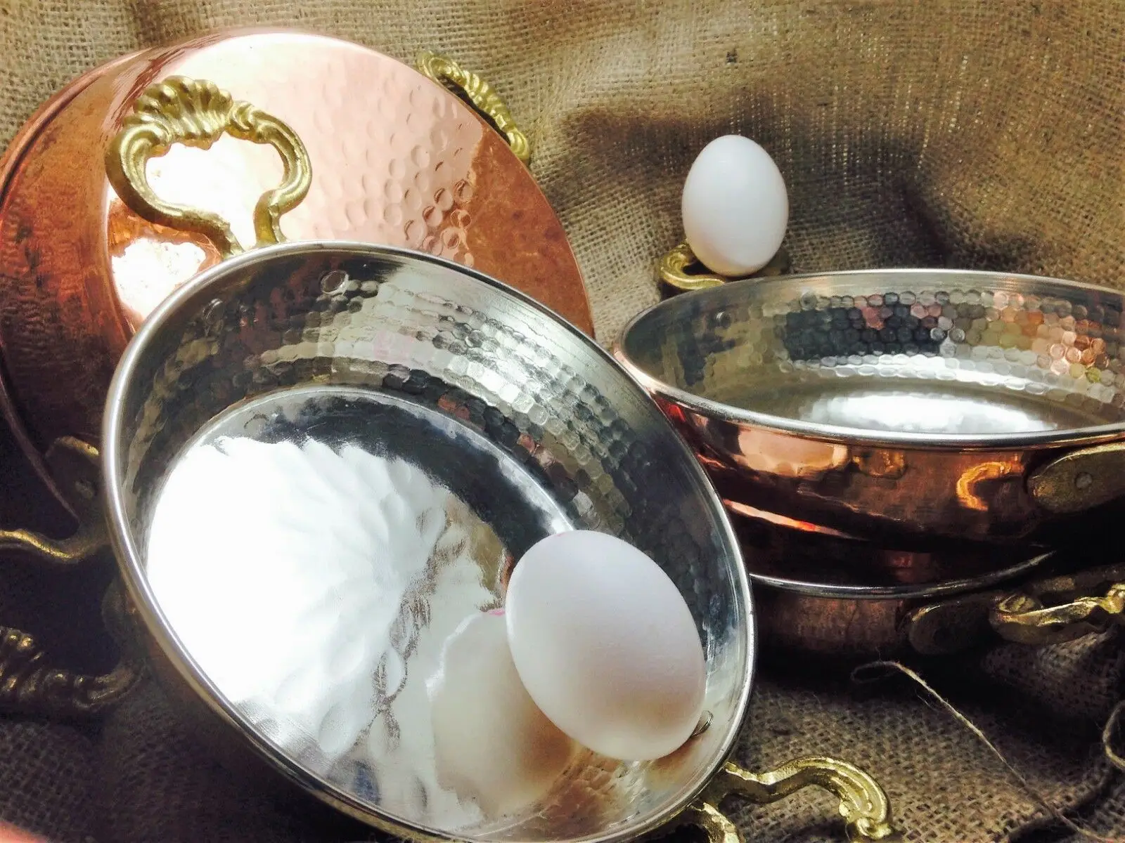 

Hand Made Hand Hammered Copper Pan Egg or Saute Pan 7 size option