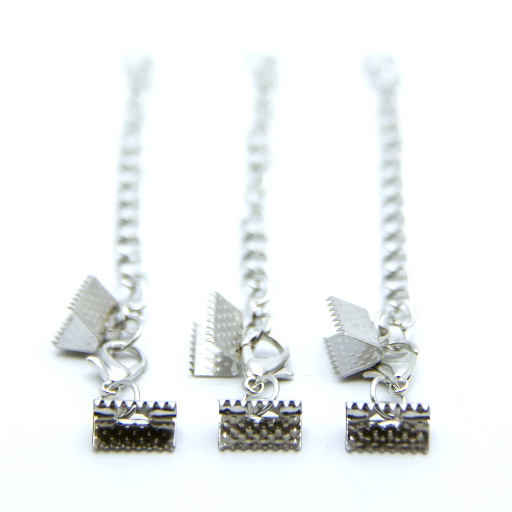 

10pcs Antique Silver clasp for 10mm flat cord jewelry finding zamak D-6-208