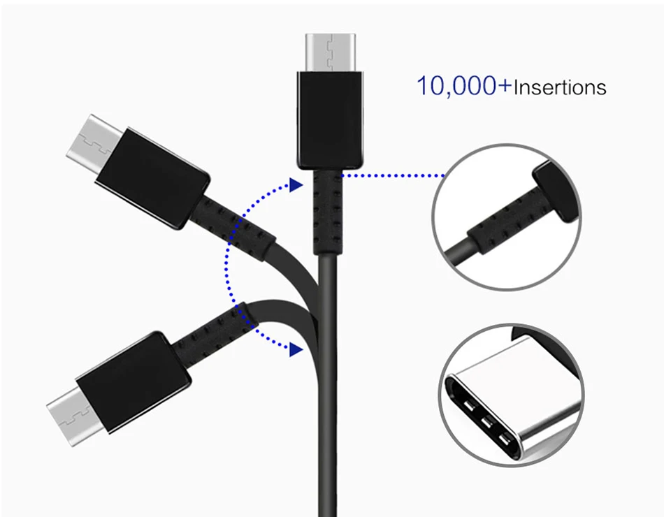 2Samsung S9 S8 plus Original Adapter 9V1.67A & 5V2A 2USB 1.2m USB Type C Cables Fast Car Charger Note8 S 9 S 8 C5 C7 C9pro