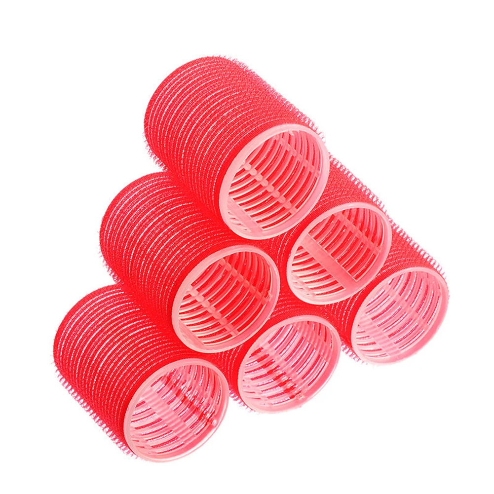 6Pcs Pro Salon Big Self Grip Rollers Nylon Cling DIY Hair Curlers Hairdressingdiy hair rollers