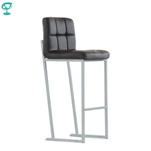 Barneo N-306 кухонный барный стул с мягким сиденьем коричневая мебельная эко-кожа ножки серый металл возможен цвет ножек по RAL заказчика возможен любой цвет сидения по согласованию в чате по России