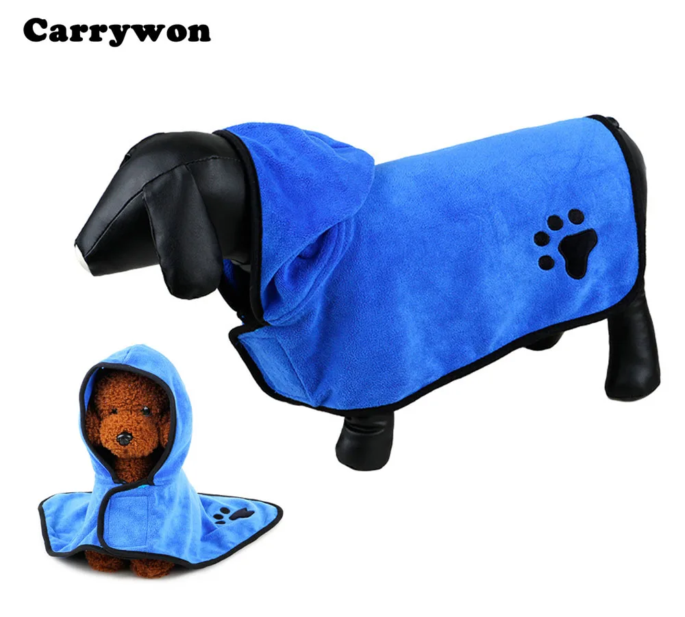 Dog Bathrobe Warm Dog Clothes Ultra absorbent Pet Drying Towel