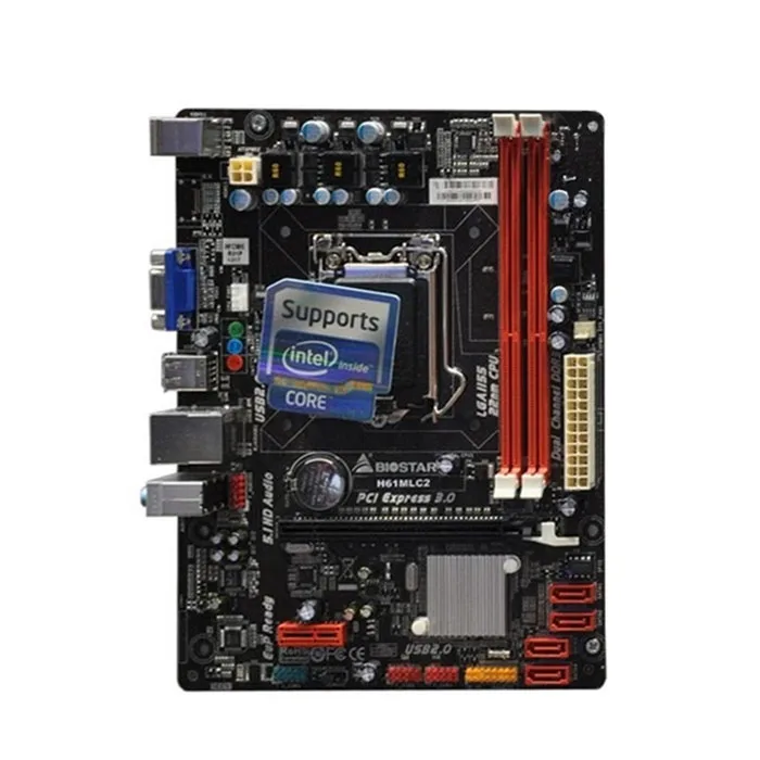 Оригинальная плата для майнинга Biostar H61MLC2 H61 LGA 1155 DDR3 6PCIE 6GPU USB2.0 SATA2|1155 ddr3|lga 11551155 lga |