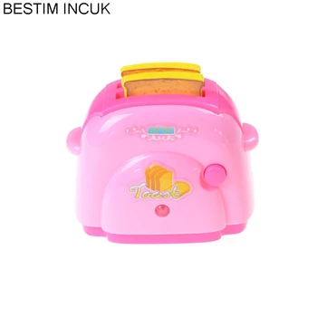 

ZTOYL New Pretend Play Kitchen Toys Baby Mini Bread Toaster with Light Classic Toys Dollhouse gifts