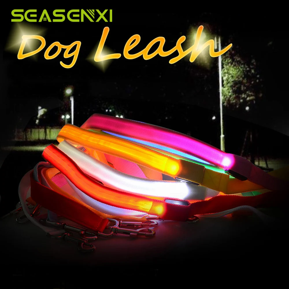 Светодиодный поводок для щенков светящийся собак ошейник 1 2 м против потери