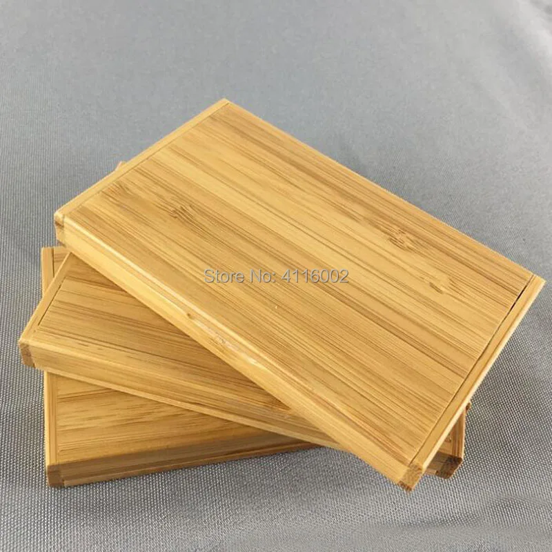 

20pcs Natural Bamboo Business Card Storage Box ID Credit Cards Holder Case Organization Desktop Decoration Home Office Supplies