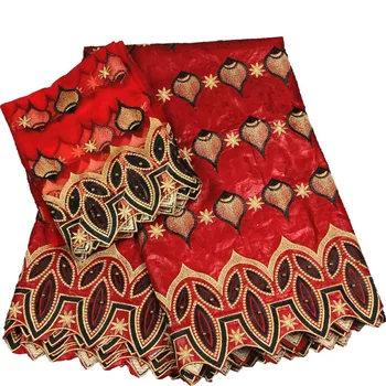 

2018 African bazin riche red lace fabric african bazin riche fabric high quality bazin riche getzner for patchwork sewing JJ99-2