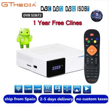 

Freesat GTC decoder DVB-S2 DVB-C DVB-T2 Amlogic S905D android 6.0 TV BOX 2GB 16GB +1 Year cccam Satellite TV Receiver set tv box