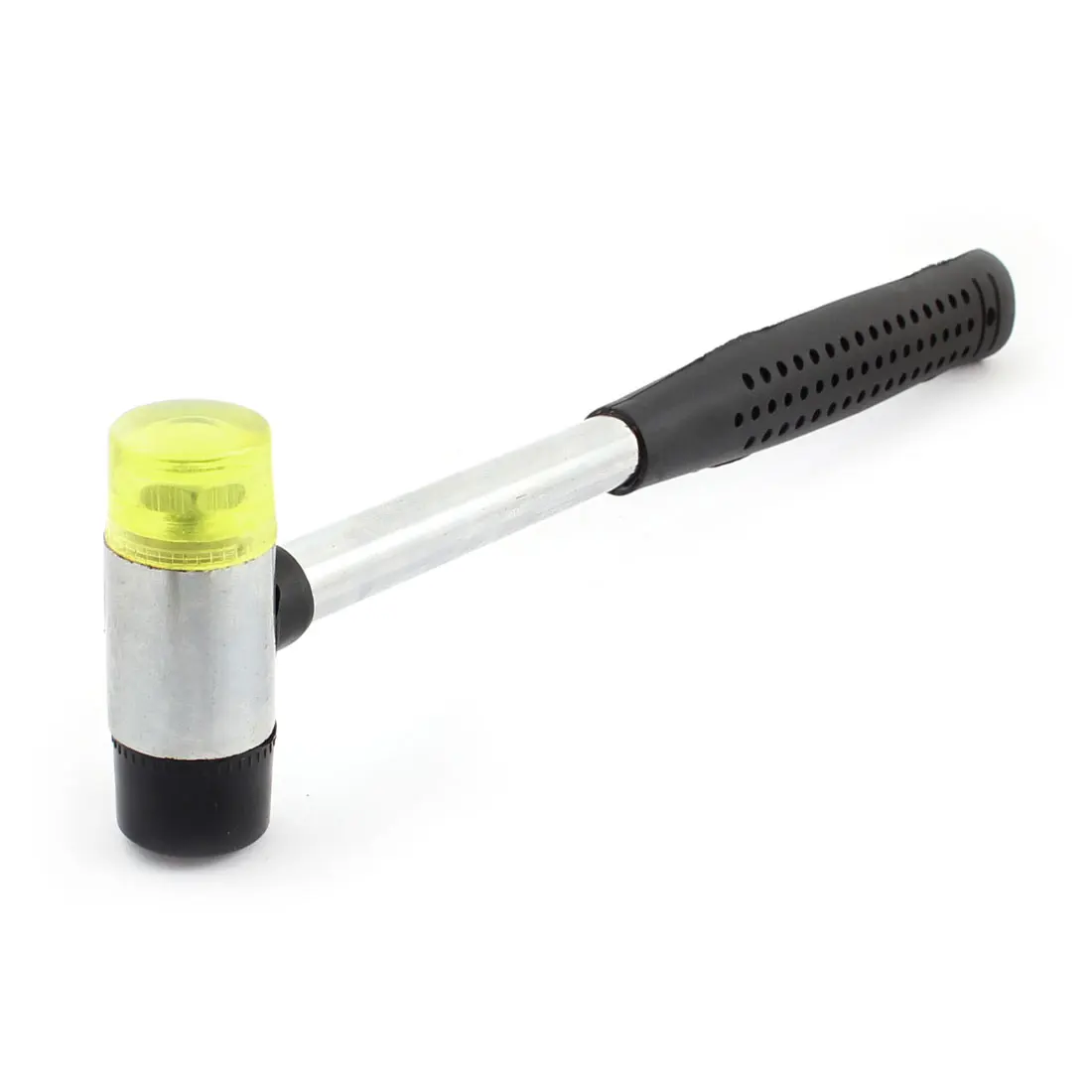 

UXCELL 10" Length 25Mm Black Plastic Coated Grip Double Head Rubber Hammer Handheld Tool