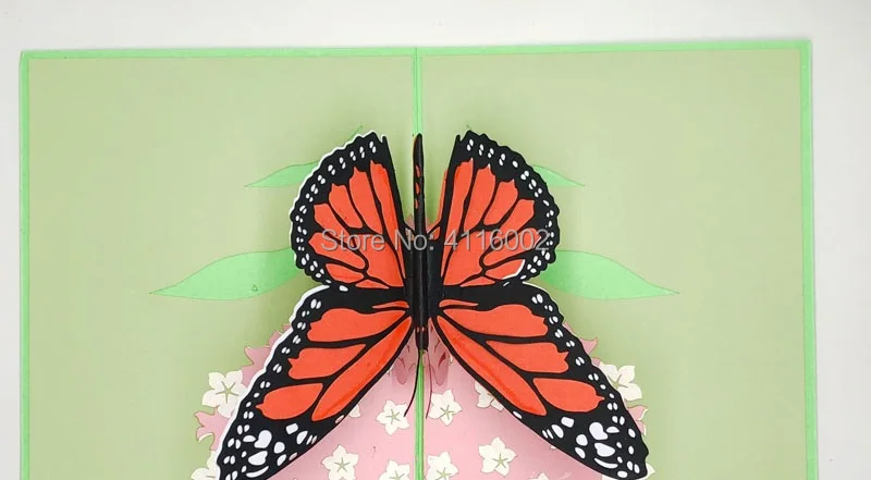  50pcs 3D Paper Laser Cut Handmade Butterfly Greeting Card Wedding Party Invitation Valentine's Day  - 1.00001E+12