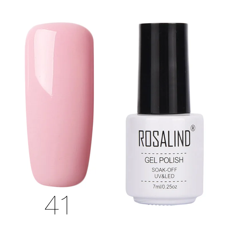 Гель для ногтей ROSALIND, 7 мл, белый флакон, чистый цвет, УФ-Гель-лак, полуперманентный, впитывающий, для ногтей, маникюрный гель, лак для ногтей - Цвет: RC41