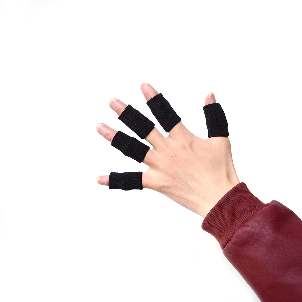 

Nylon 10 Basketball Volley Ball Elastic Sports Game Stretchy Finger Protector Sleeve Arthritis Support Sports Aid