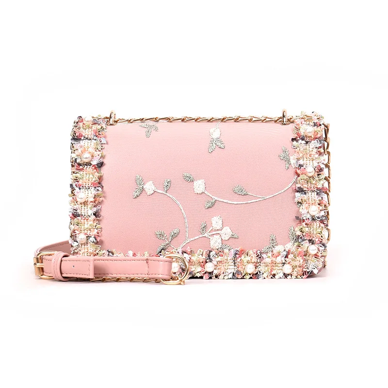 

2018 new fashion hard handbags girls Messenger mobile phone package small square with chain double layer zipper shoulder bag