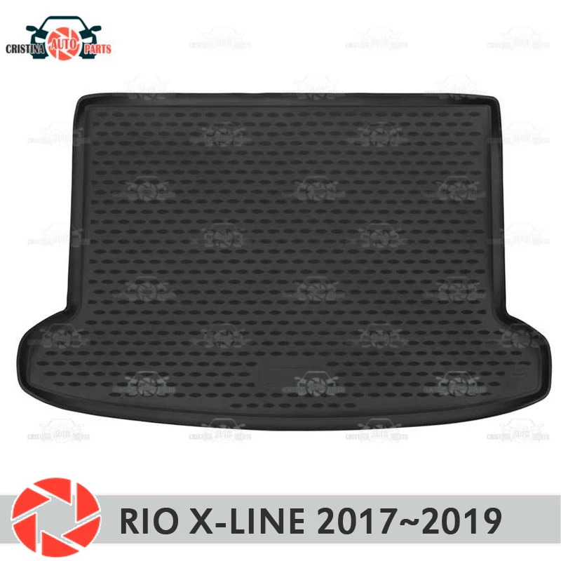 Коврик для багажника Kia Rio X Line 2017 ~ 2019 напольные коврики Нескользящие