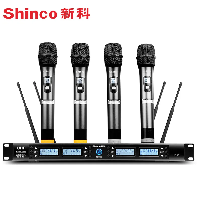 

Shinco H85 One drag four wireless microphone professional stage performance KTV singing conference microphone