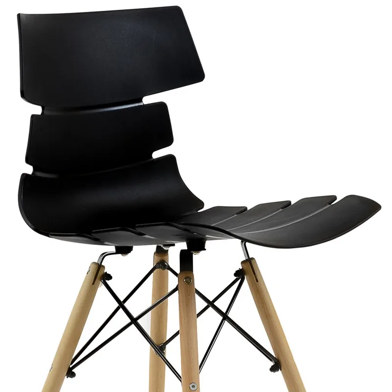  95199 Barneo N-230 Plastic Wood Kitchen Breakfast Interior Stool Bar Chair Kitchen Furniture Black  - 1000005043897