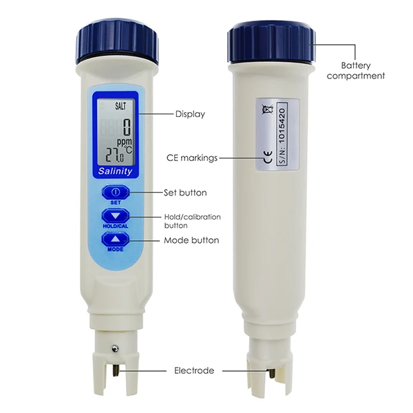 Ручка Тип солености и температуры метр качества воды тестер ATC ppm/ppt/%/S.G. 4 единицы соли NaCl для гидропоники лаборатории пруда