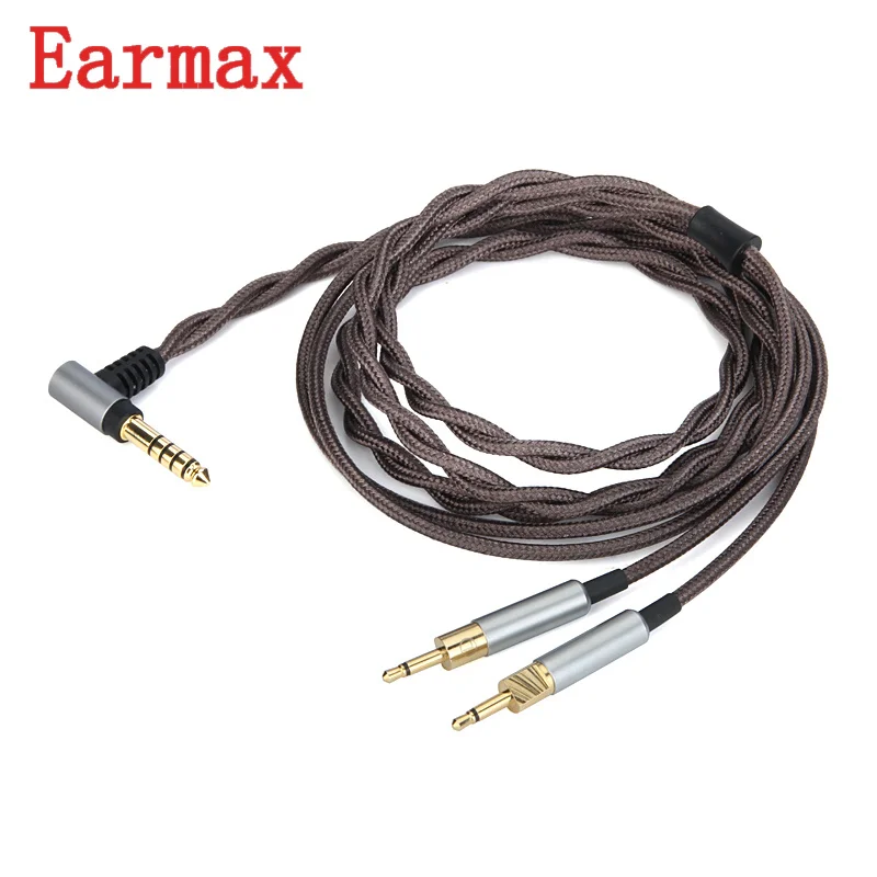 Earmax 4,4 мм кабель для наушников HIFI аудио Aux кабель OCC серебряное покрытие сбалансированный кабель обновления для Sennheiser HD700