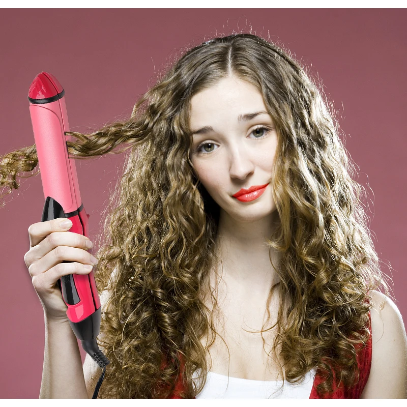 

2 in 1 Hair Straightener Curling Iron Multifunctional Hair Curler Ceramic Straight and Curl Hair Care Styling Tools