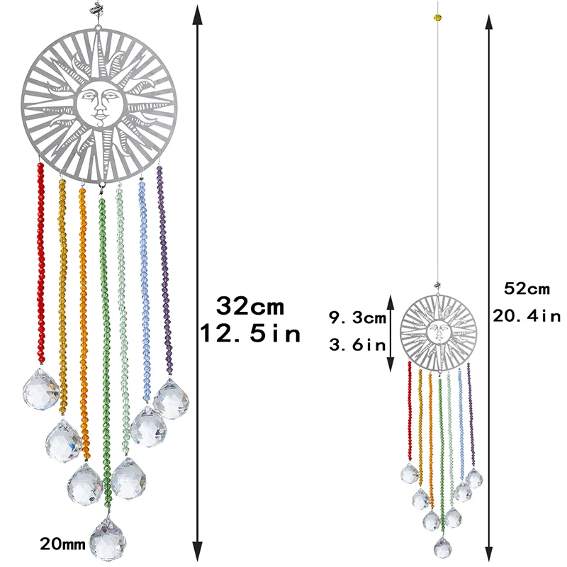 H& D подвешиваемая на окно чакра солнцезащитный Ловец металлический солнцезащитный Декор фэншуй Радуга производитель солнцезащитный катер занавеска Рождественское украшение для дома подарки