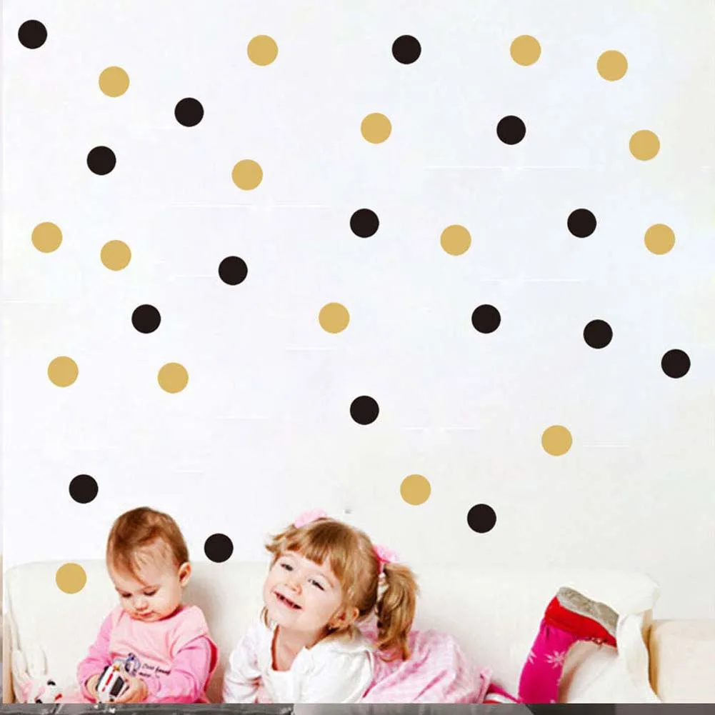 Gold Polka Dots Wall Sticker Baby Nursery Stickers Kids Golden Polka