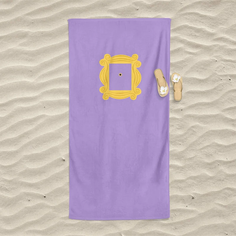 Funny Friends Tv Show Peephole Frame Beach Shower Asciugamano Noveltys Friends Show Gifts Asciugamani Per Il Viso Da Bagno Con Porta Viola Di Monica