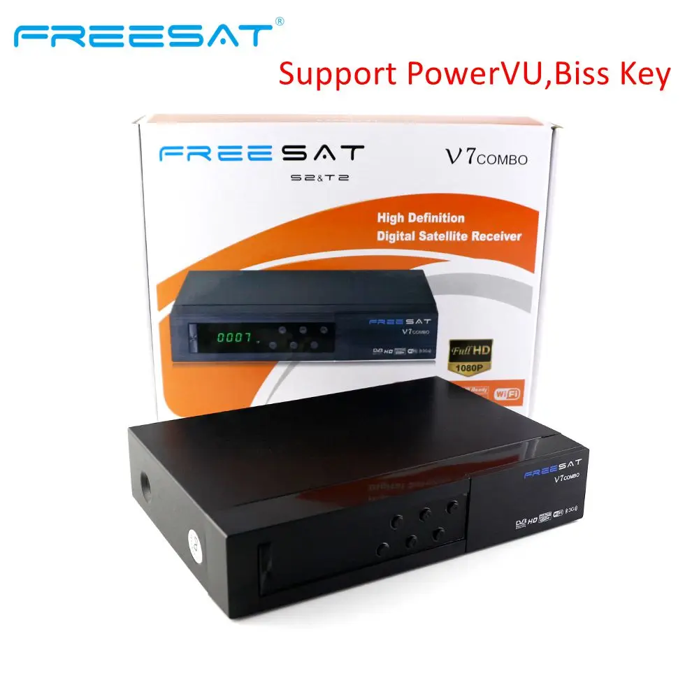 

Freesat V7 Combo Receptor HD Satellite Receiver DVB-S2 DVB-T2 Support PowerVu Biss Key Newcam DVB S2 T2+1 year clines V7 Decoder