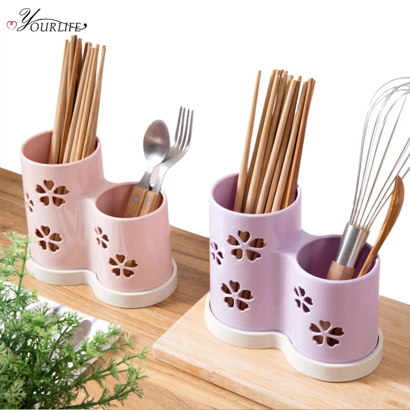 

OYOURLIFE 1pc Kitchen Tableware Draining Rack Chopstick Spoon Fork Storage Box Cutlery Holder Detachable Drainer Rack