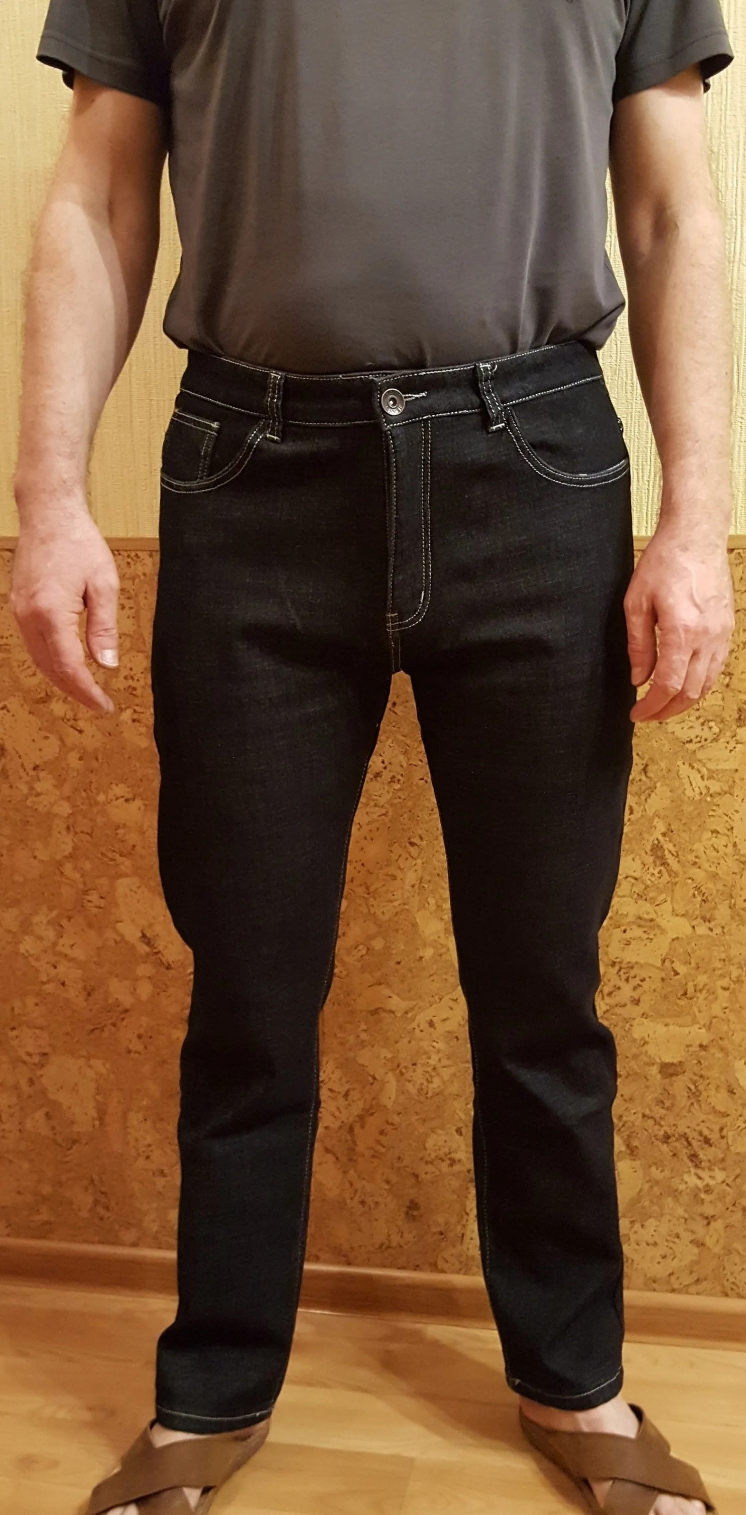 Men's Thick Stretch Straight Fit Denim Jeans