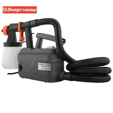 Распылитель электрический Энергомаш КП-9660Р(Мощность 600 Вт, HVLP, производительность 1.1 л/мин, объем бачка 0.7 л, диаметр сопла 2.6 мм