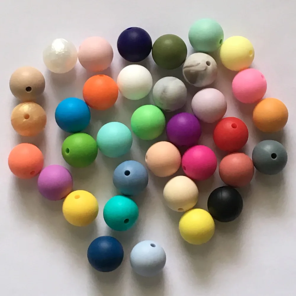 15mm round silicone beads