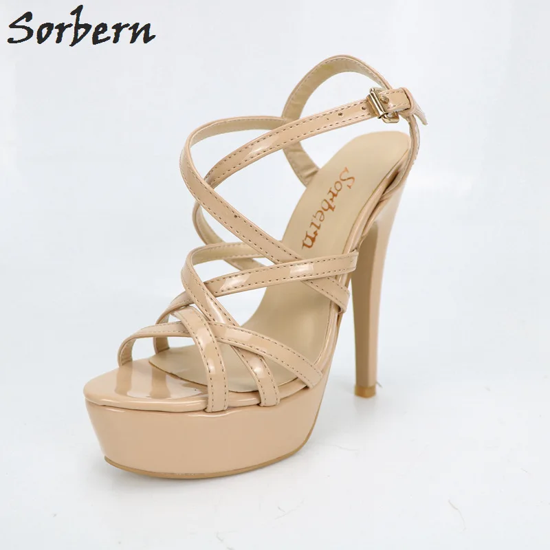 nude platform heels