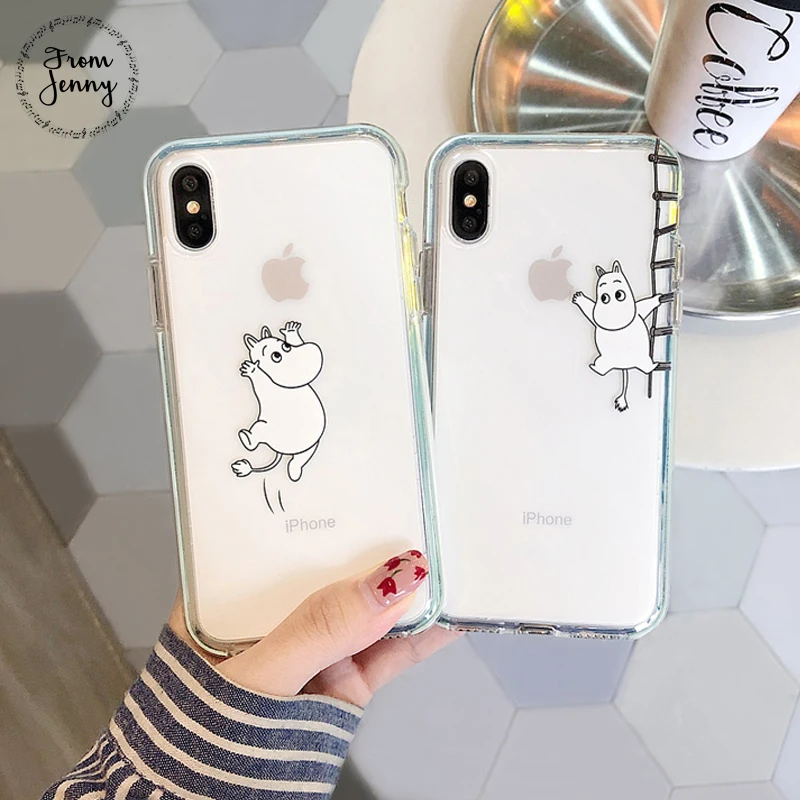 От Jenny простой и милый мультфильм животных для iPhone x xr xs max 6 6s 7 8 Plus прозрачный
